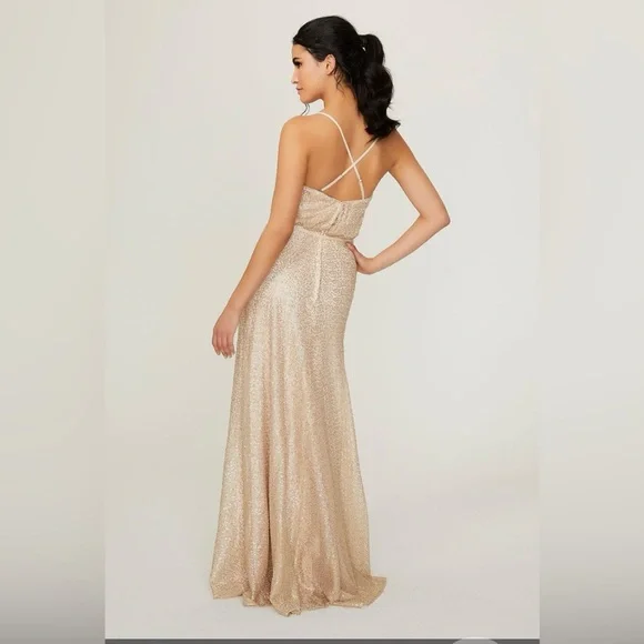 Morilee Caviar Mesh Bridesmaid dress with Tied Waste NWT - Picture 2 of 6